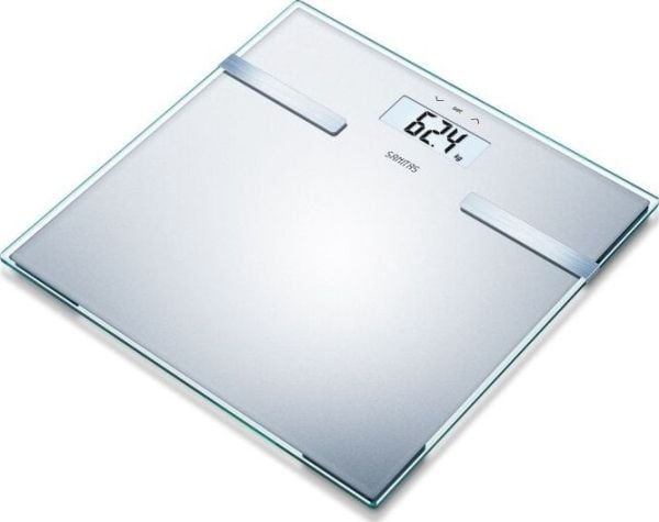 Sanitas SBF 14, Elektronisk personvåg, 180 kg, 100 g, Borstat stål, kg, lb, Torg