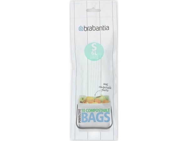 Brabantia PerfectFit code S - Søppeldunkfôr - 6 L - polyetylen - pakke av 10