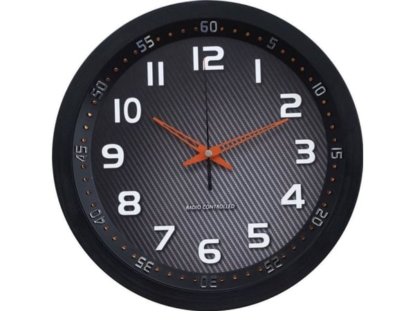Technoline WT 8972, Seinä, Radio-ohjattava kello, Pyöreä, Musta, Analoginen, 30 cm