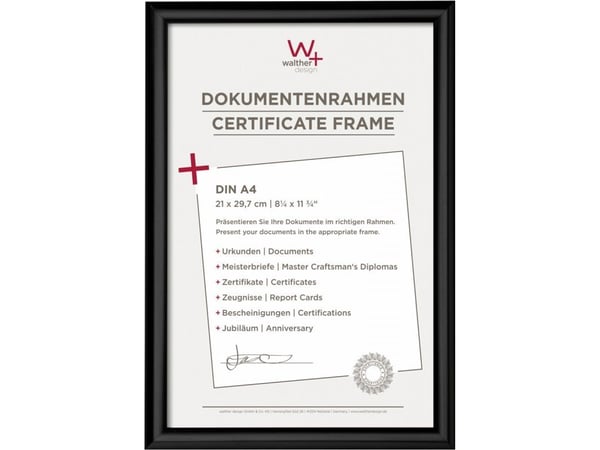 Walther Trendstyle billedramme 21x29,7 cm svart DIN A4 KP130B
