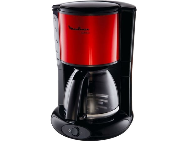 Moulinex Subito, Kaffebrygger (drypp), 1,25 l, Malt kaffe, Svart, Rød