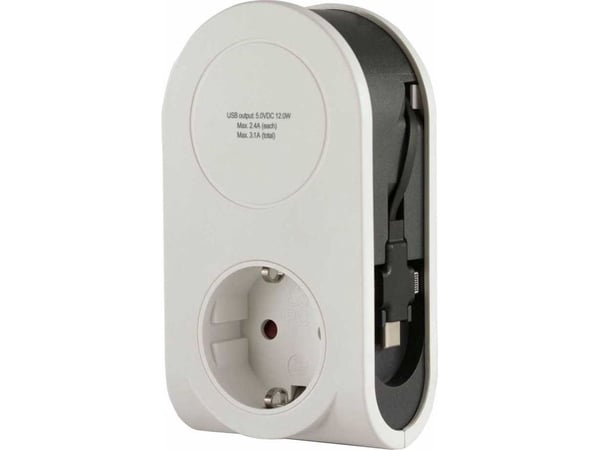 REV Ritter USB-laturi Flex 3in1 0,8 m+ 1x pistorasia ( 0020840103 )