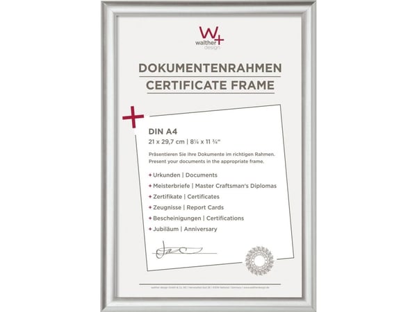 Bilderamme-/fotomappe-innmat Walther Trendstyle 21x29,7 cm, sølvfarget tre (DIN A4) KP130S