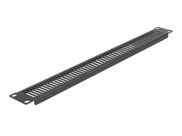 Delock - Rackpanel (vertikal) - med ventilationsöppningar - svart - 1U - 19"