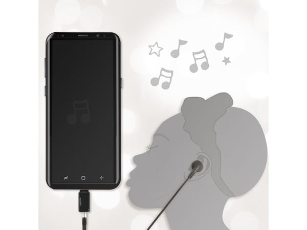 LogiLink UA0356, USB-C, 3,5 mm, Musta