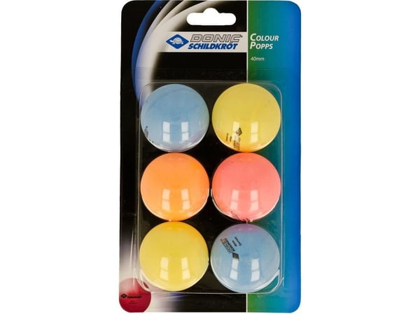 Donic Bordtennisballer Color Popps 6 stk