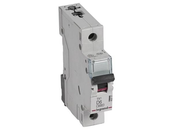 Legrand dvärgbrytare/överströmbrytare 1P D 6A 6kA AC S301 TX3 (403717)