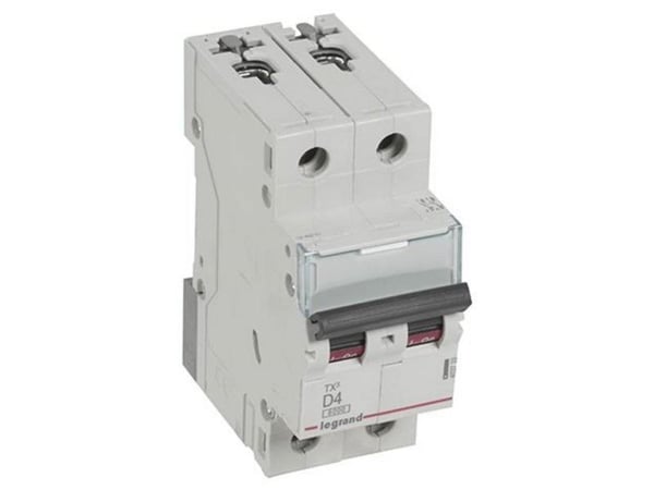 Legrand överströmsbrytare 2P D 4A 6kA AC S302 TX3 (403733)
