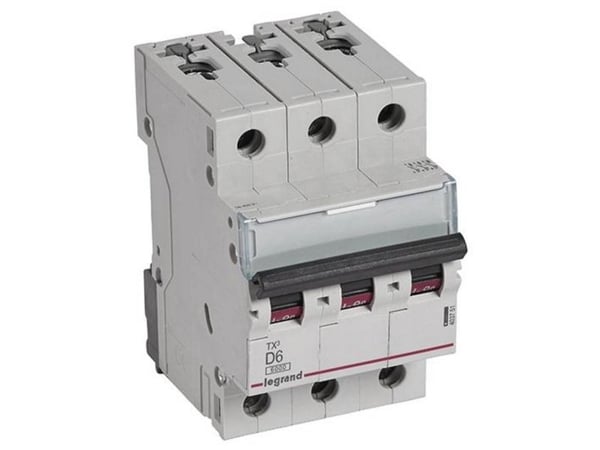 Legrand dvärgbrytare 3P D 6A 6kA AC S303 TX3 (403751)