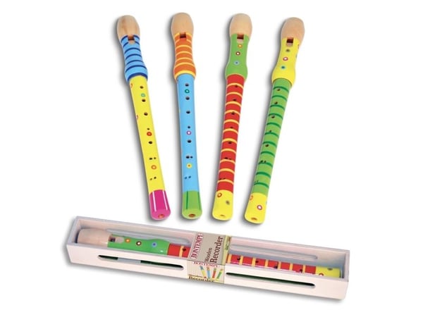 Bontempi Wooden Recorder, Barokk, Sopran/descant, Tre, Flerfarget, 2-deler, 323 mm