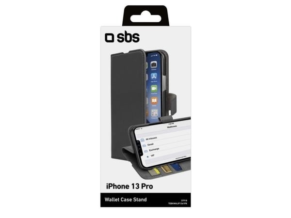 SBS Book Wallet, Lommebok-etui, Apple, iPhone 13 Pro, 15,5 cm (6.1"), Svart
