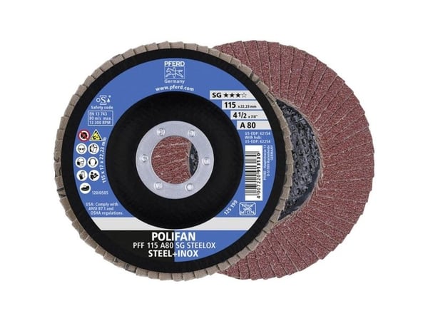 PFERD PFF 115 A 80 SG STEELOX, Metalli, 13300 RPM, 11,5 cm, 10 kpl