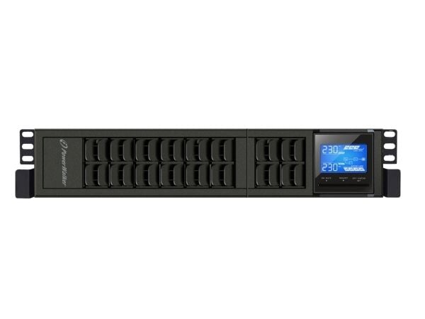UPS Power Walker On-Line 1000VA emergency power supply, CRS, 3x IEC outputs, USB/RS-232, LCD, 19" rack/tower, 6A charger