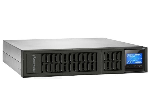UPS Power Walker On-Line 1000VA emergency power supply, CRS, 3x IEC outputs, USB/RS-232, LCD, 19" rack/tower, 6A charger