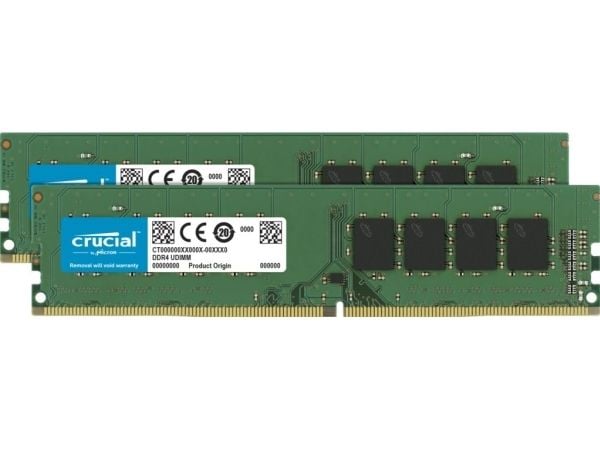 Crucial - DDR4 - sett - 64 GB: 2 x 32 GB - DIMM 288-pin - 3200 MHz / PC4-25600 - CL22 - 1.2 V - ikke-bufret - ikke-ECC