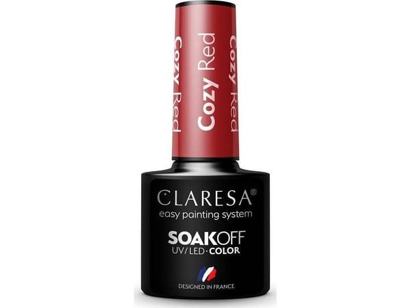 Claresa Soak Off UV/LED hybridlakk Cozy Red 5 g