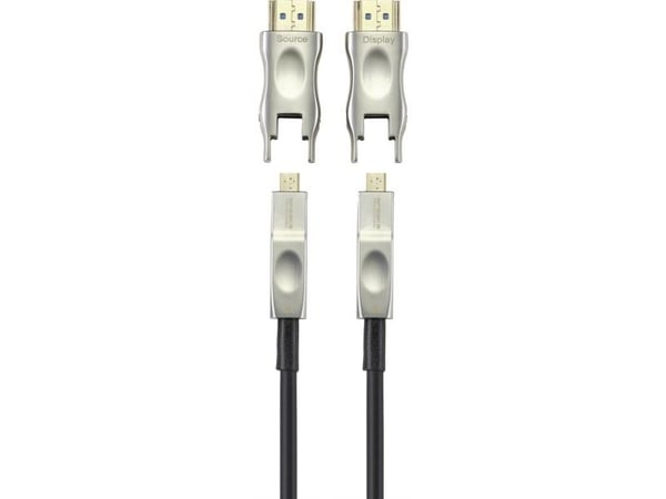 SpeaKa Professional HDMI-adapterkabel HDMI-A-stik, HDMI-Micro-D-stik, HDMI-A-stik, HDMI-Micro-D-stik 20,00 m Sort SP-9538580 #####4K UHD, PVC-hette...