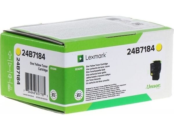 Lexmark 24B7184, 6000 sivua, Keltainen, 1 kpl