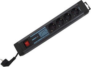 REV Supraguard - Överspänningsskydd - AC 250 V - 3500 Watt - utgångskontakter: 4 - 2.5 m sladd - svart, antracit