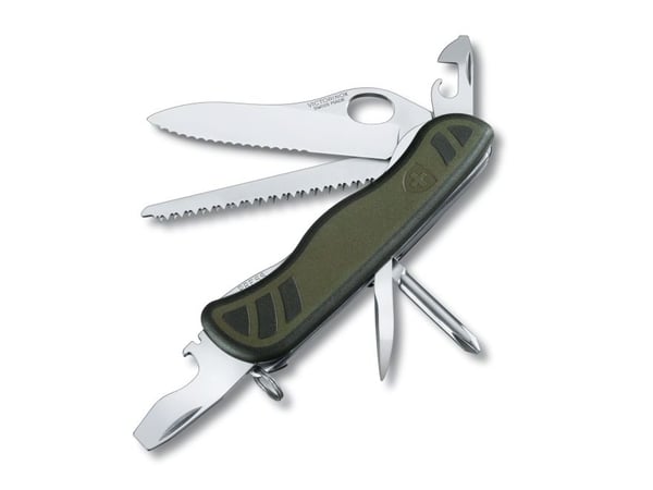 Victorinox Swiss Soldier''s Knife 08, Fällkniv med låsblad, Kniv med flera verktyg, 18 mm, 131 g