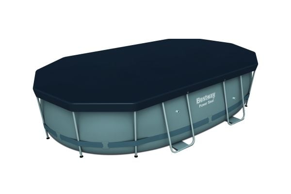 Bestway Power Steel 56448, 10949 l, Innrammet basseng, Stige, Blå, Grå, 67,4 kg