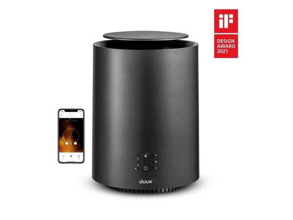 Duux Threesixty 2, Sähkökäyttöinen lämpötuuletin, Keraaminen, Android, iOS, Sisätila, Vastaanotto, Taulukko, Harmaa