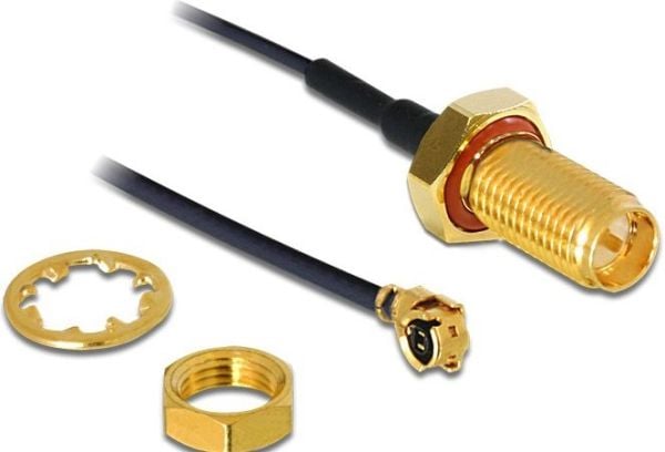 Delock - Antenneadapter - I-PEX hann til RP-SMA hann - 20 cm