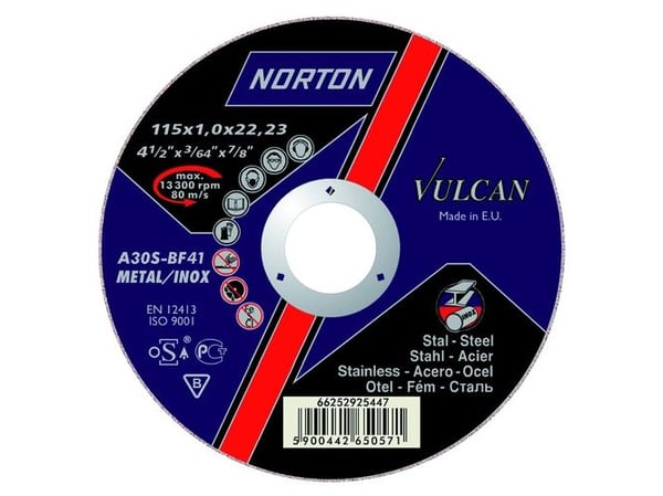 Norton Clipper kappeskive Vulcan Metal Inox A46S-BF-80 230 x 22,23 x 1,9 mm (66252925436)