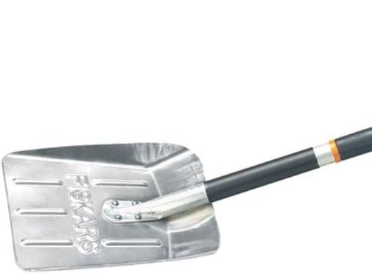 Fiskars 1000740, Snøskuffe, Aluminium, Plast, Sort, Grå, Oransje, firkant, D-formet, 750 g