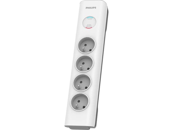 Philips SPN7040WA/60, 600 J, 4 AC-utganger, 3680 W, 16 A, Hvit, 2 m