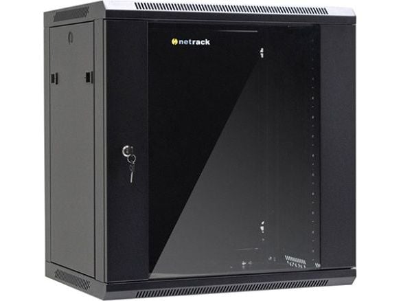 Netrack - Rack skåp - väggmontering - svart - 12U - 19"