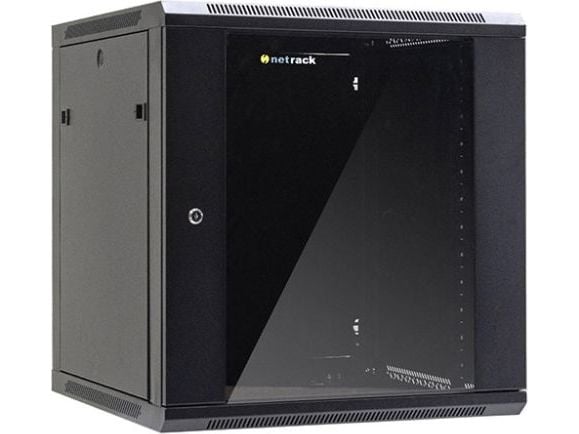 Netrack - Rack skap - veggmonterbar - svart - 12U - 19"