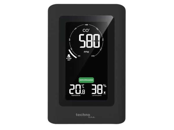 Technoline WL 1030, Svart, Luftkvalitet, Inne hygrometer, Inne Termometer, Hygrometer, Termometer, Hygrometer, Termometer, 20 - 95%, 0 - 1%