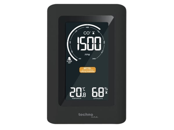 Technoline WL 1030, Svart, Luftkvalitet, Inne hygrometer, Inne Termometer, Hygrometer, Termometer, Hygrometer, Termometer, 20 - 95%, 0 - 1%