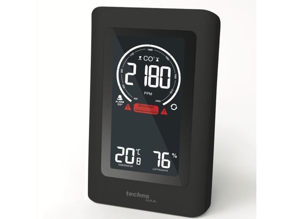 Technoline WL 1030, Svart, Luftkvalitet, Inne hygrometer, Inne Termometer, Hygrometer, Termometer, Hygrometer, Termometer, 20 - 95%, 0 - 1%