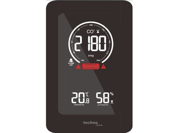 Technoline WL 1030, Svart, Luftkvalitet, Inne hygrometer, Inne Termometer, Hygrometer, Termometer, Hygrometer, Termometer, 20 - 95%, 0 - 1%