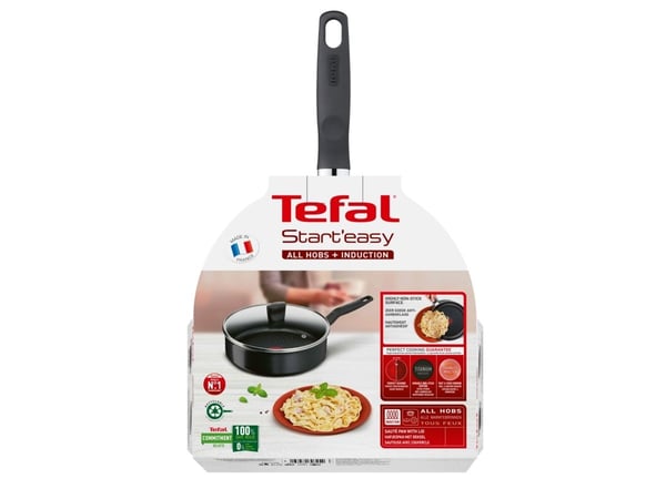Tefal Start''easy C26732, Pyöreä, Kuullotuspannu, Musta, Titaani, Alumiini, Lämpöpiste