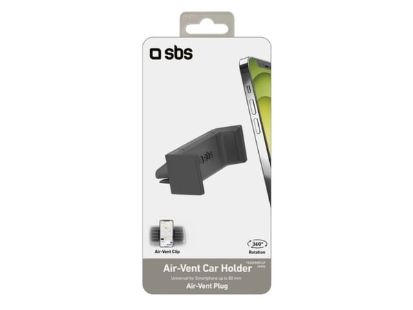 SBS TESUPAIRCLIP, Mobiltelefon/smarttelefon, Passiv holder, Bil, Sort