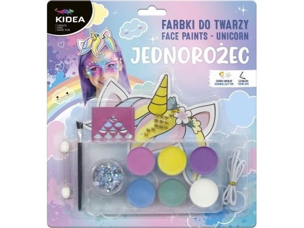 Ansiktsmaling kidea unicorn-sett