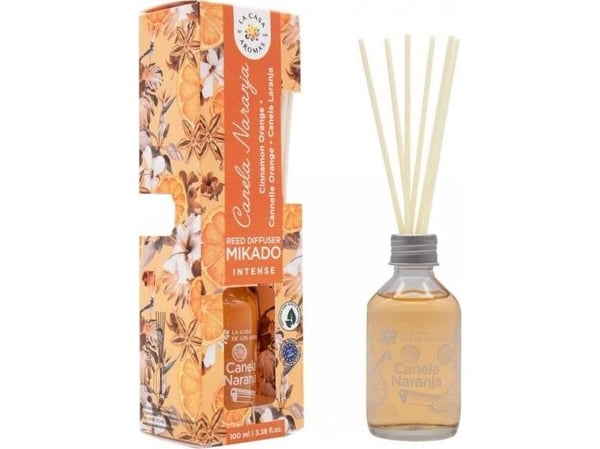 LA CASA DE LOS AROMAS Mikado Intense duftpinner kanel og appelsin 100 ml