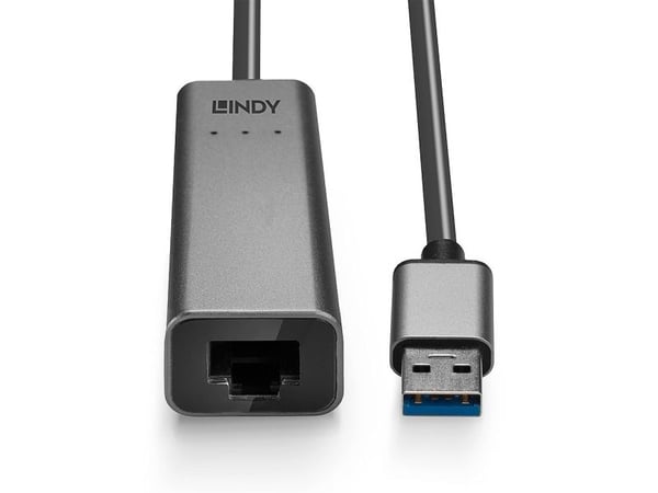 Lindy 43313, USB-A, RJ-45, 0,27 m, Sølv
