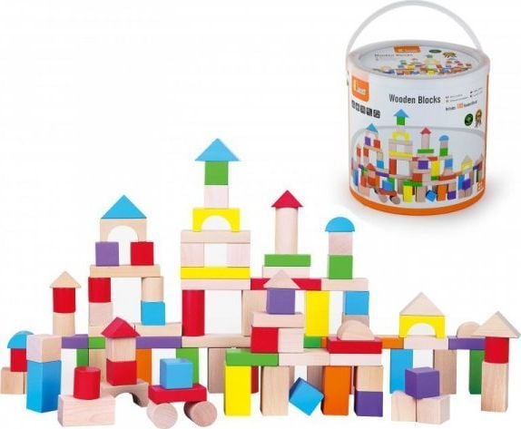 VIGA Blocks set 100 delar i trä