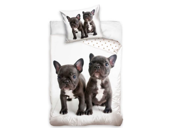 Hundehvalpe Sengetøj 140 x 200, 100 procent bomuld