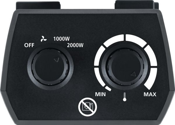 Steba FH 504, Viftedrevet elektrisk romvarmer, Innendørs, Sort, Rotasjon, 2000 W, 1000 W