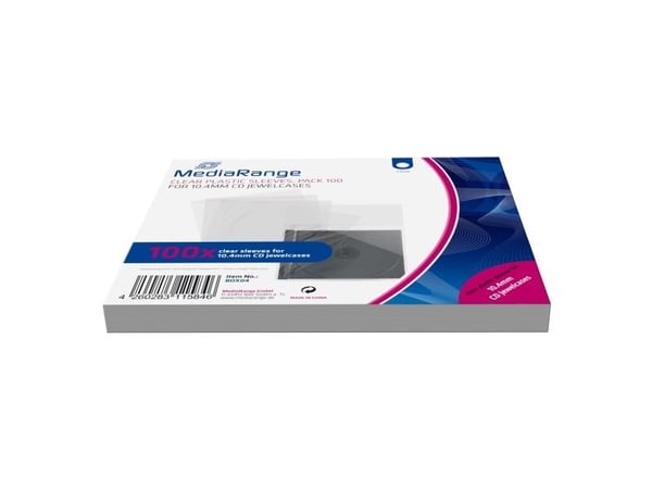 MediaRange BOX04, Sleeve til laptop, 1 disker, Gjennomsiktig, Plast, 120 mm, Støvresistent