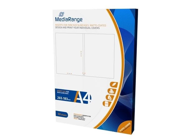 MediaRange - CD-omslag og -innlegg - matt hvit (en pakke 50)