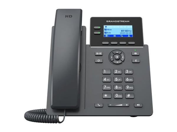 Grandstream GRP2602W - VoIP-telefon - IEEE 802.11a/b/g/n/ac (Wi-Fi) - 5-veis anropskapasitet - SIP, RTCP, RTP, SRTP, RTCP-XR - 2 linjer