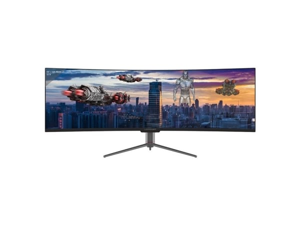 LC Power - QLED-monitor - kurvet - 49" - 5120 x 1440 Dual Quad HD @ 120 Hz - VA - 400 cd/m² - 3000:1 - 6 ms - 2xHDMI, 2xDisplayPort - antrasittsvart