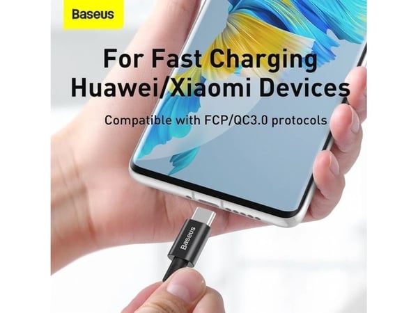 Baseus CATYS-C01, 2 m, USB C, USB C, 0,48 Gbit/sek., Sort