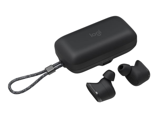 Logitech Zone True Wireless - True wireless-hodetelefoner med mikrofon - i øret - Bluetooth - aktiv støydemping - grafitt